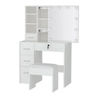 Artiss Dressing Table Set Stool 10 Led Bulbs White Dylan