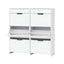 Artiss 2x Shoe Cabinet Organiser 3 Flip Drawer High Gloss White