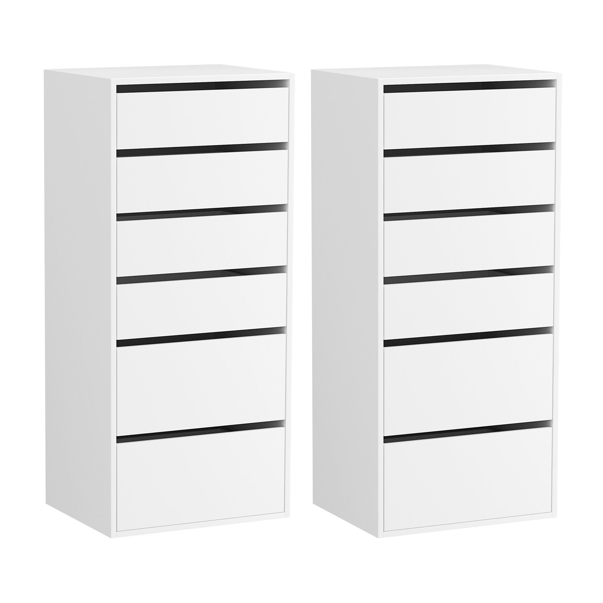 2x Chest of 6 Drawers Dresser Tallboy White Secondary image