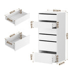 Artiss 2x Chest of 6 Drawers Dresser Tallboy White