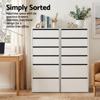 Artiss 2x Chest of 6 Drawers Dresser Tallboy White