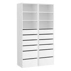 Artiss 2x Chest of 6 Drawers Tallboy Cabinet Adjustable Shelf White