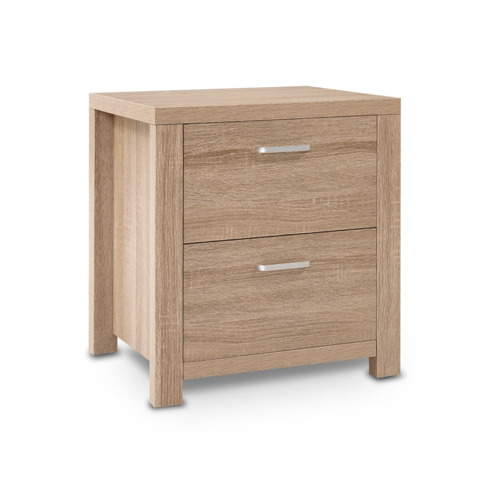 Maxi Pine Bedside Table w/ 2 Drawers Main image