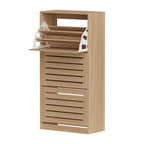 Artiss 2x Shoe Cabinet Storage Organiser 3 Flip Drawer Pine