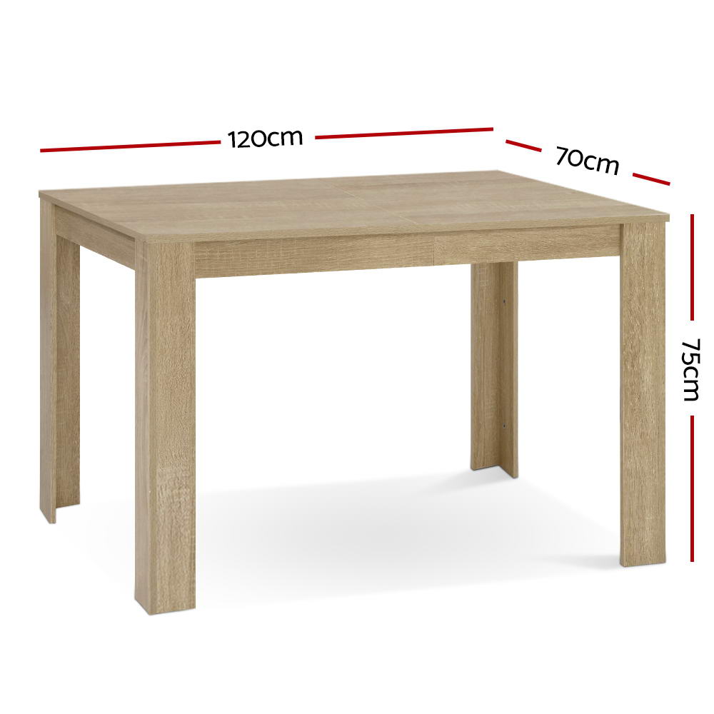 120cm 4-seater Rectangular Dining Table - Natural Oak Secondary image