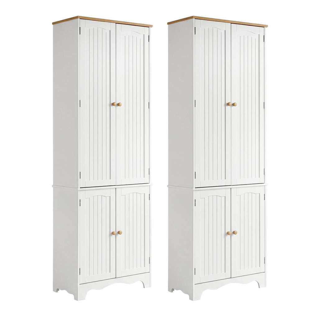 Artiss 2x Buffet Sideboard Pantry Cabinet Cupboard 6-Tiers Storage Shelves BERNE