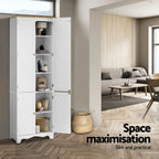 Artiss 2x Buffet Sideboard Pantry Cabinet Cupboard 6-Tiers Storage Shelves BERNE