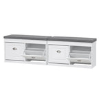 Artiss 2x Shoe Bench Set Flip Drawer White