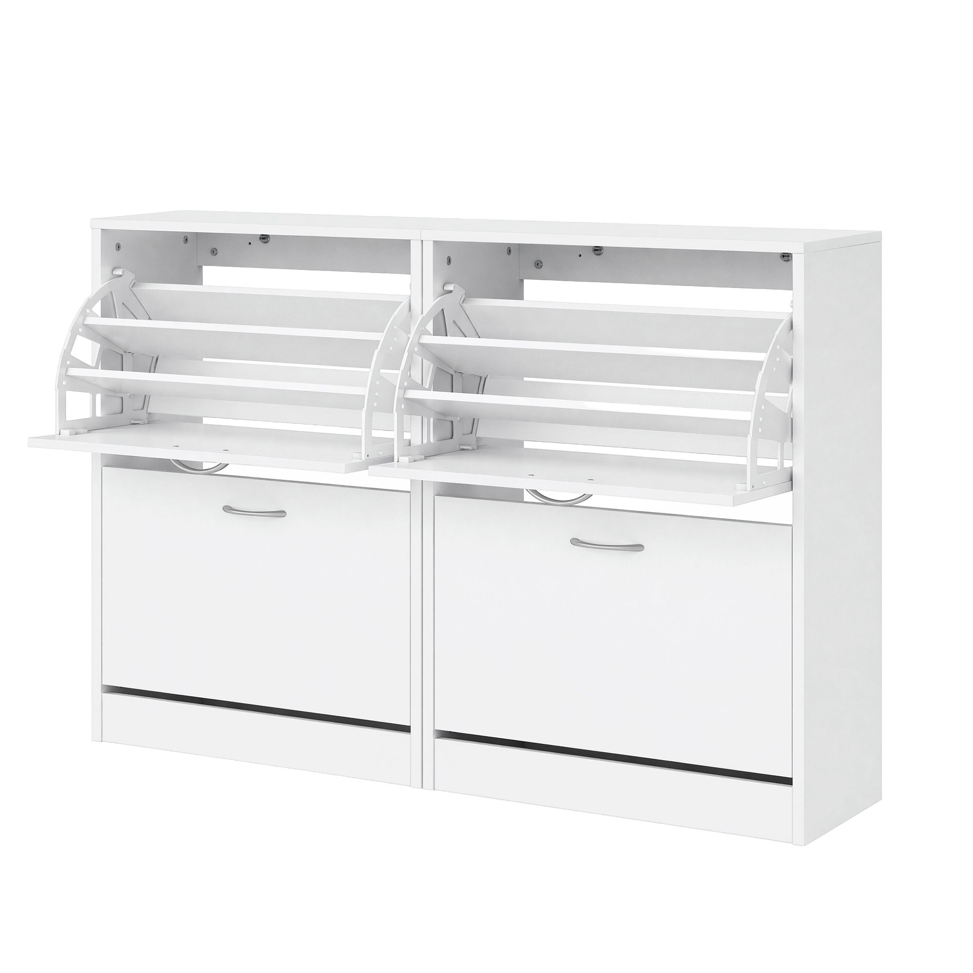 Shoe Cabinet Storage Organiser 2 Flip Drawer (set of 2) - White Main image