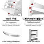 Artiss 2x Shoe Cabinet Storage Organiser 2 Flip Drawer White