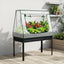 Green Fingers Elevated Metal Garden Bed Kit w Mini Greenhouse Cover 116x60cm Stand-Up Height Trellis