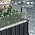 Green Fingers Raised Garden Bed x2 80x49x74cm Greenhouse Planter Box Galvanised Herb