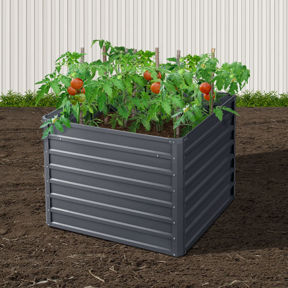 Green Fingers 2x Garden Bed 100x100x77cm Planter Box Raised Container Galvanised Main image