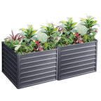 Green Fingers 2x Garden Bed 100x100x77cm Planter Box Raised Container Galvanised