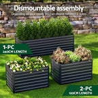 Green Fingers 2-in-1 Raised Garden Bed Kit, 320cm/160cm| 77cm Extra Deep Ergonomic Planter Box | Protect Your Back | Galvanised Steel Vegetable Flower Pot for Outdoor Garden | Includes Gloves & Pegs