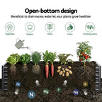 Green Fingers 2-in-1 Raised Garden Bed Kit, 320cm/160cm| 77cm Extra Deep Ergonomic Planter Box | Protect Your Back | Galvanised Steel Vegetable Flower Pot for Outdoor Garden | Includes Gloves & Pegs