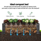 Green Fingers 2-in-1 Raised Garden Bed Kit, 320cm/160cm| 77cm Extra Deep Ergonomic Planter Box | Protect Your Back | Galvanised Steel Vegetable Flower Pot for Outdoor Garden | Includes Gloves & Pegs