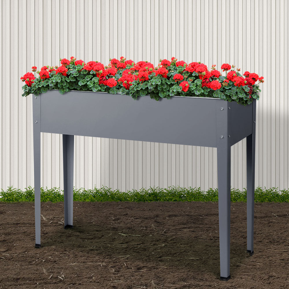 Green Fingers Garden Bed Elevated 100X80X30cm Planter Box Container Galvanised Main image