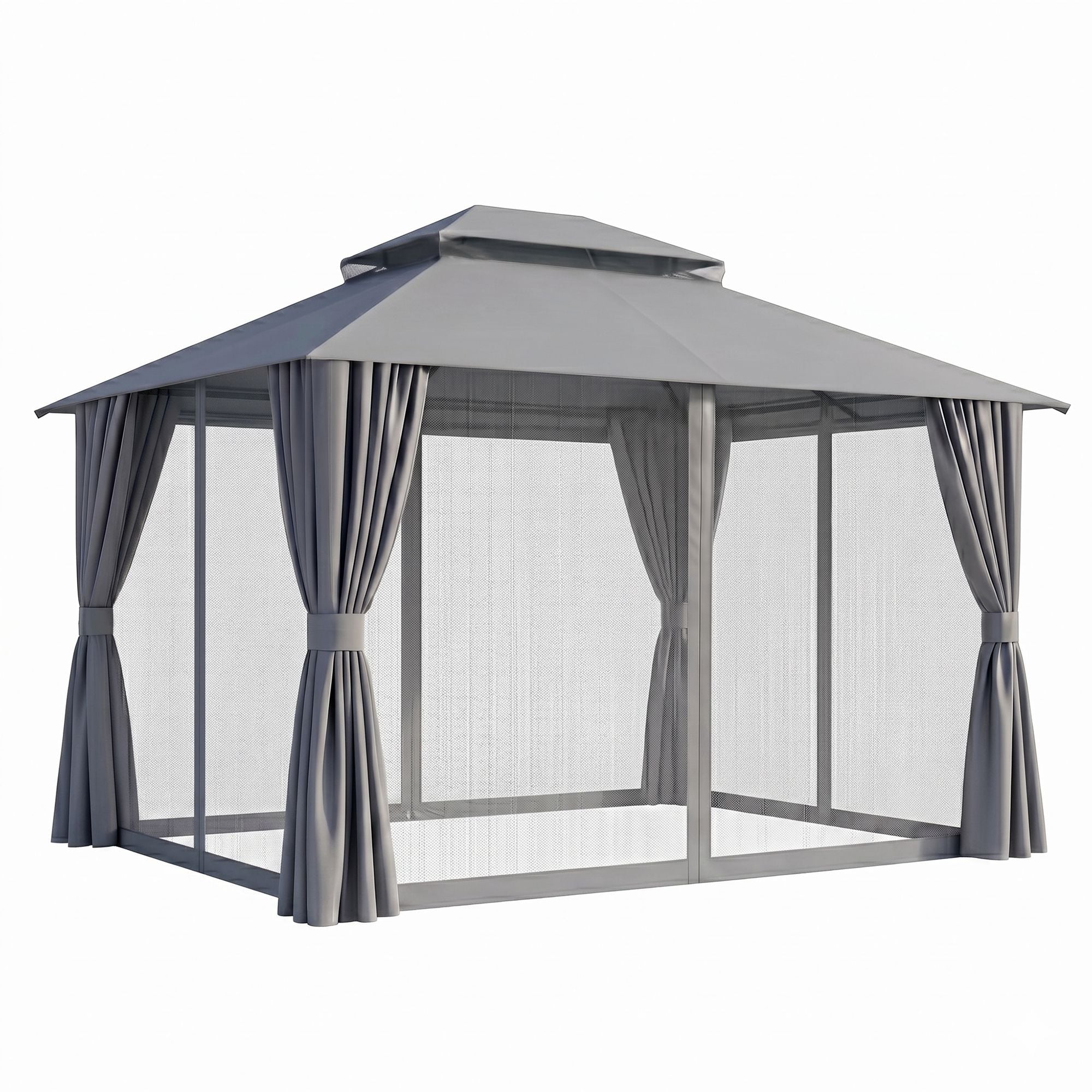Instahut Gazebo 3x3m Canopy Outdoor Steel Frame Patio Tent Curtains Marquee Grey Hauptbild