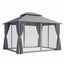 Instahut Gazebo 3x3m Canopy Outdoor Steel Frame Patio Tent Curtains Marquee Grey