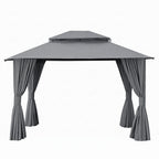 Instahut Gazebo 3x3m Canopy Outdoor Steel Frame Patio Tent Curtains Marquee Grey