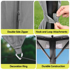 Instahut Gazebo 3x3m Canopy Outdoor Steel Frame Patio Tent Curtains Marquee Grey