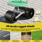 Gardeon Gardening Cart with 360° Swivel Seat | Rolling Work Seat with Adjustable Height & All-Terrain Wheels | 130KG Capacity Heavy Duty Garden Scooter for Back Pain Relief & Vehicle Detailing | Foldable Backrest & Ventilated Seat, Green