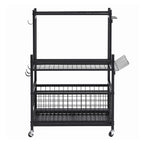 Gardeon Garden Tool Organizer Rack 16 Slots Rolling Garage Storage with Hooks