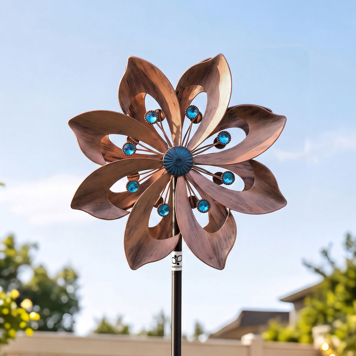Gardeon Garden Windmill Double Layer Metal Wind Spinner 190cm Bronze Main image