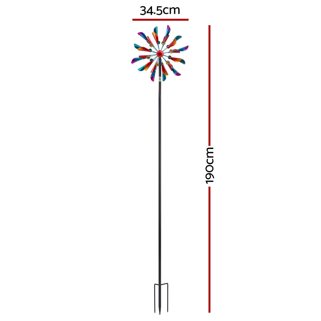 Gardeon Garden Windmill Metal Double Wind Spinner Outdoor Lawn Decor 190cm