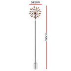 Gardeon Garden Windmill Metal Wind Spinner Solar Light Outdoor 190cmr Bronze