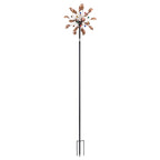 Gardeon Garden Windmill Metal Wind Spinner Solar Light Outdoor 190cmr Bronze