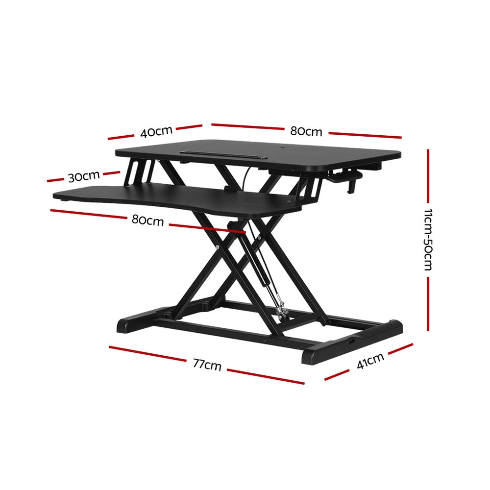 Standing Desk Riser Height Adjustable Black 80CM Secondary image