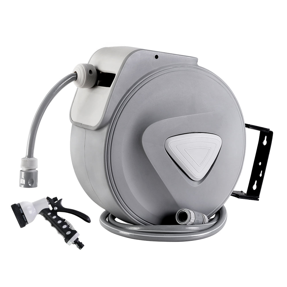 Water Hose Reel 30M Retractable Garden Auto Rewind Spray Gun Main image