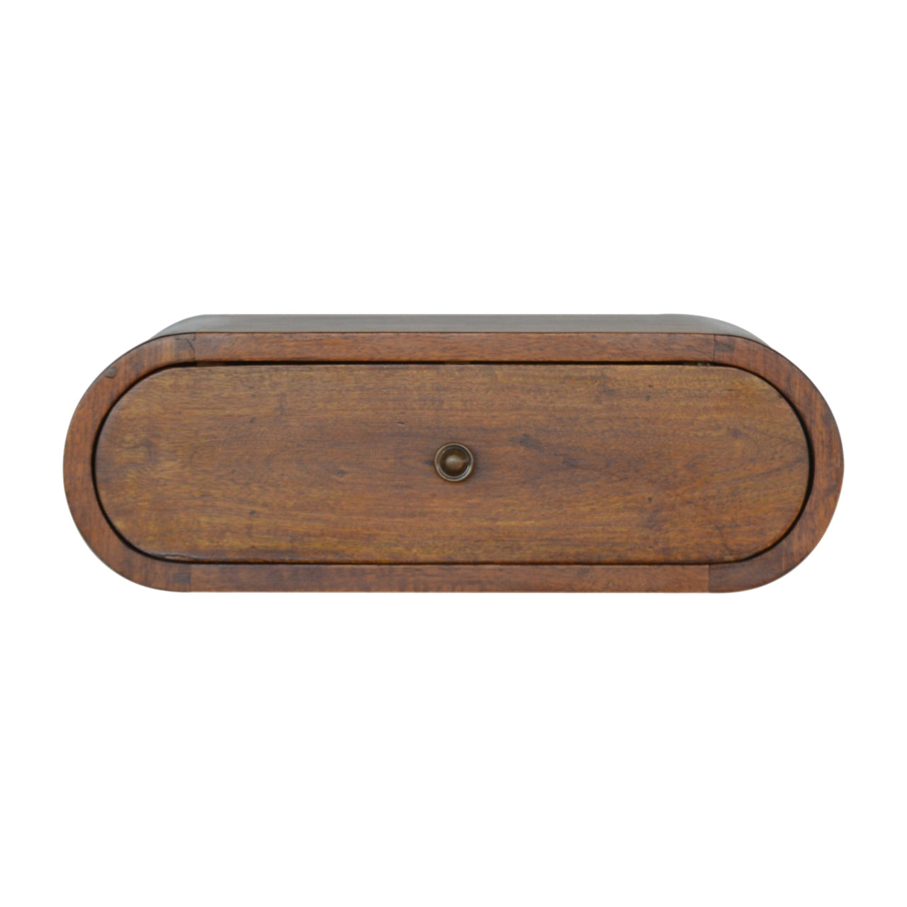 Wall Mounted Round Chestnut Bedside Secondary image