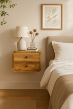 Mini Curve Oak-ish Floating Bedside