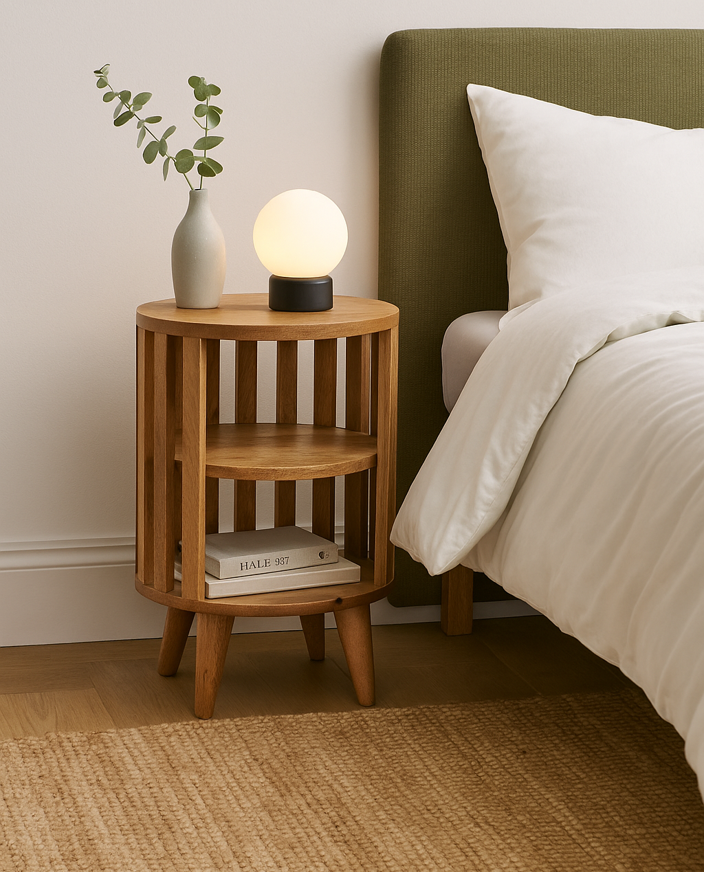 Ariella Double Shelf Oak-ish Bedside