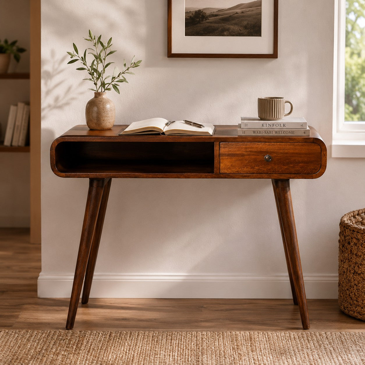 Curved Chestnut Writing Desk