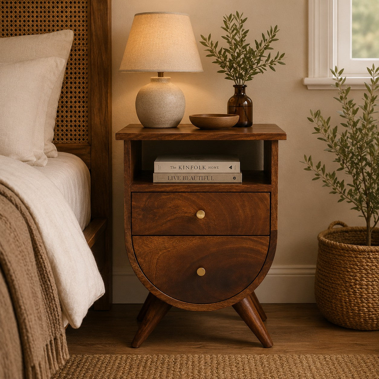 Split Chestnut Bedside