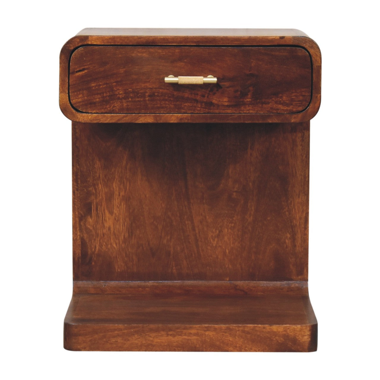 Chestnut T-Bar Rounded Bedside Main image