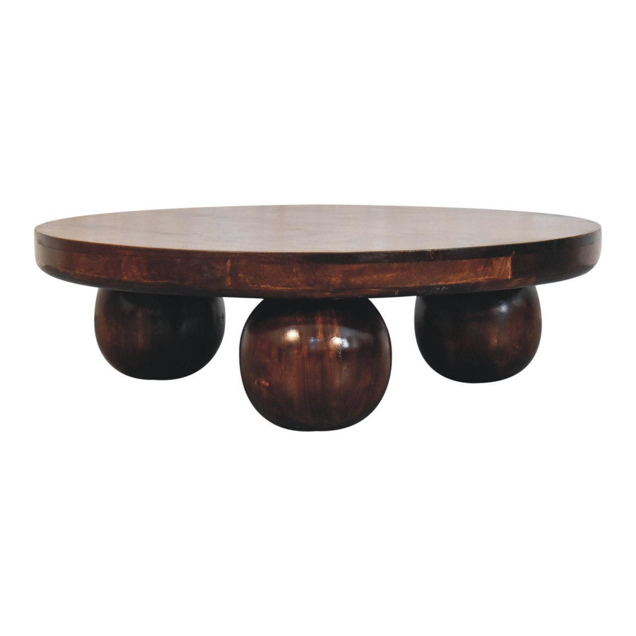 California Walnut Central Table with Ball Feet Main image