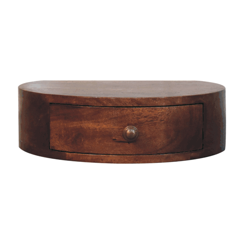 Honey Caramel Wall Mounted Rounded Bedside