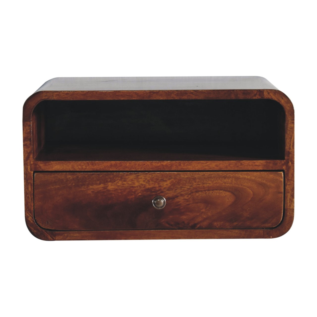 Large Chestnut Curve Upper Slot Floating Bedside Main image