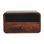 Large Chestnut Curve Upper Slot Floating Bedside