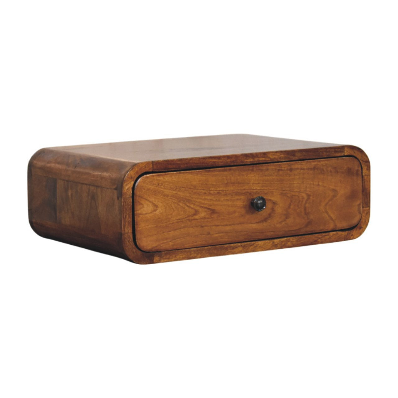 Avora Wall-Mounted Honey Caramel 1 Drawer Nightstand Secondary image