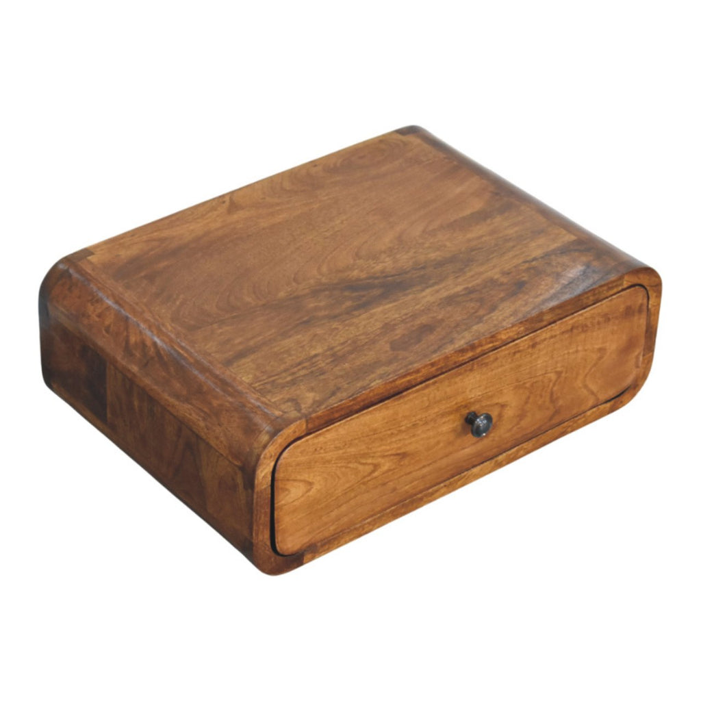Avora Wall-Mounted Honey Caramel 1 Drawer Nightstand