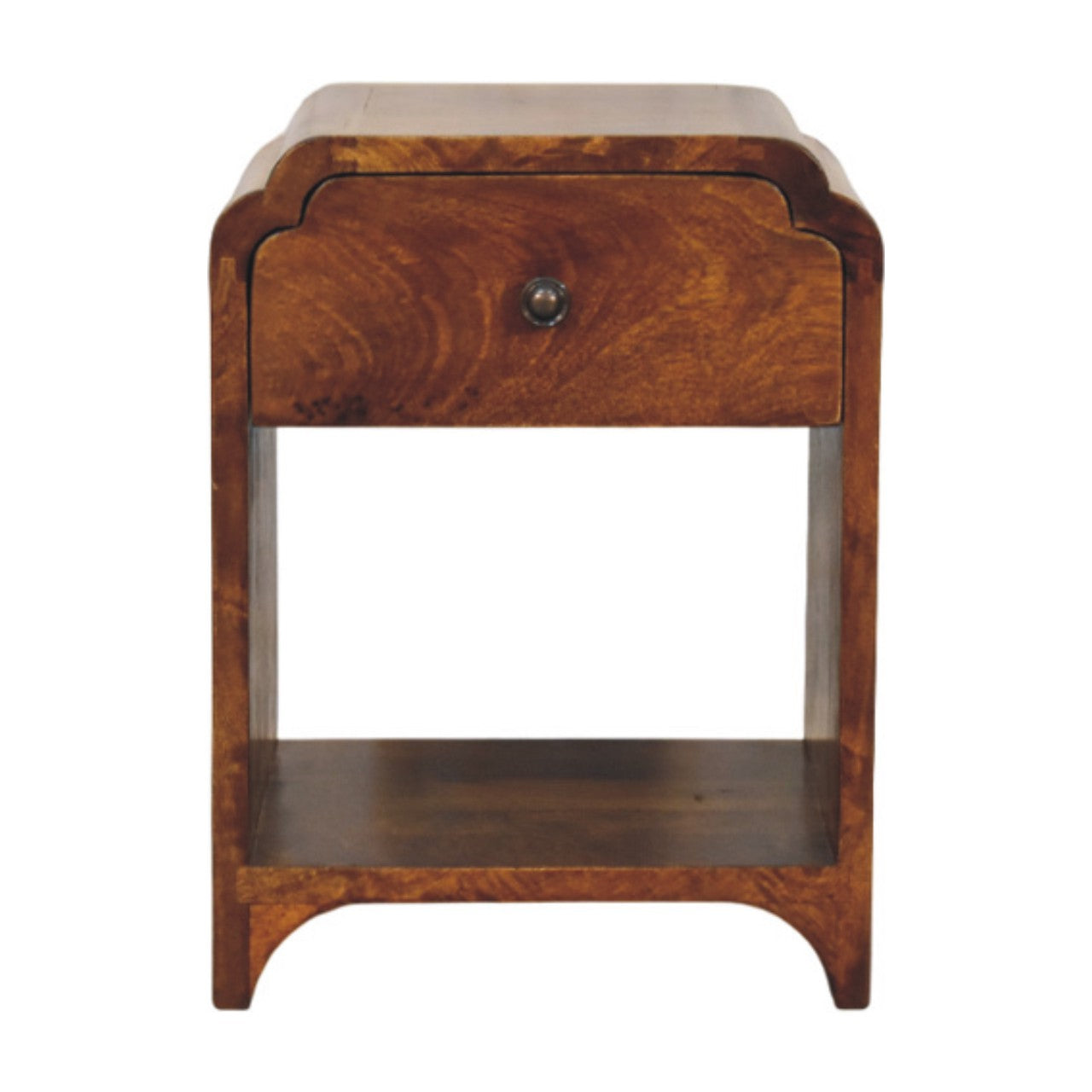 Newton Mini Chestnut Nightstand with a drawer and open shelf Main image