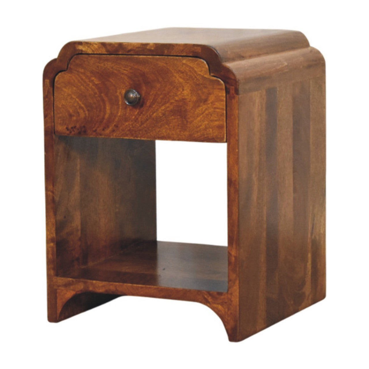 Newton Mini Chestnut Nightstand with a drawer and open shelf Secondary image