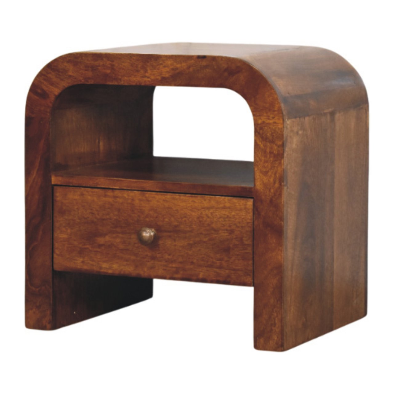 Darcy Chestnut Nightstand with Drawer and open shelf Secondary image