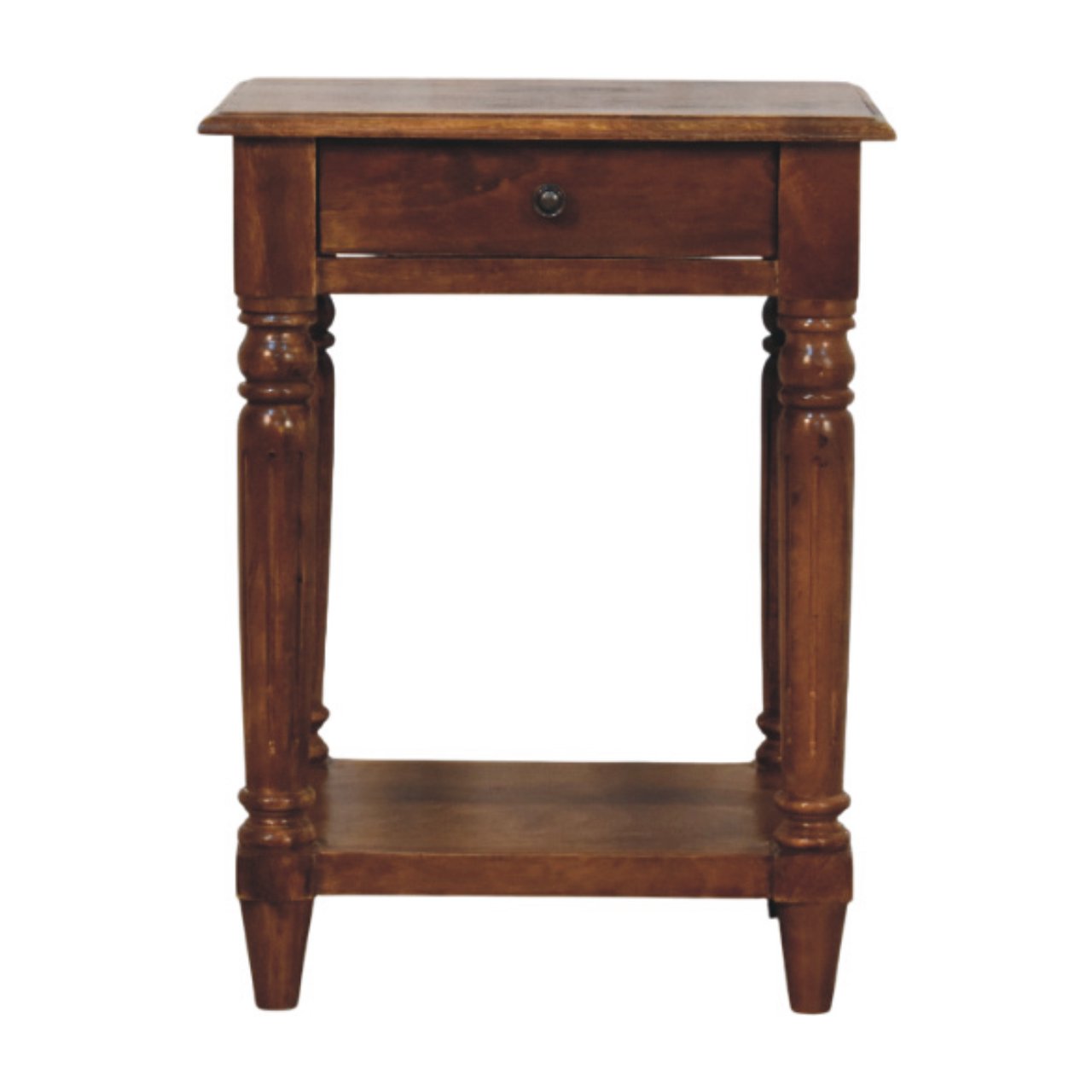Turned legs Chestnut 1 Drawer Side Table Main image